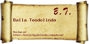 Balla Teodolinda névjegykártya